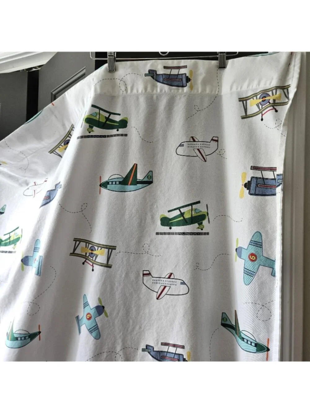 Authentic Kids Fabric Shower Curtain Airplanes Cotton Blend 72